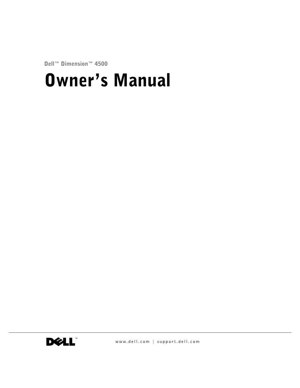 Dimension 4500 Owner's Manual