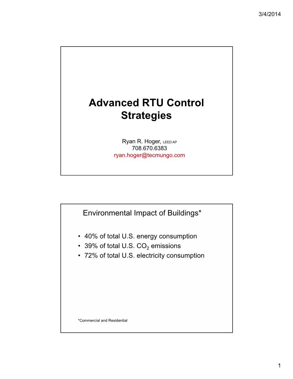 Advanced RTU Control Strategies