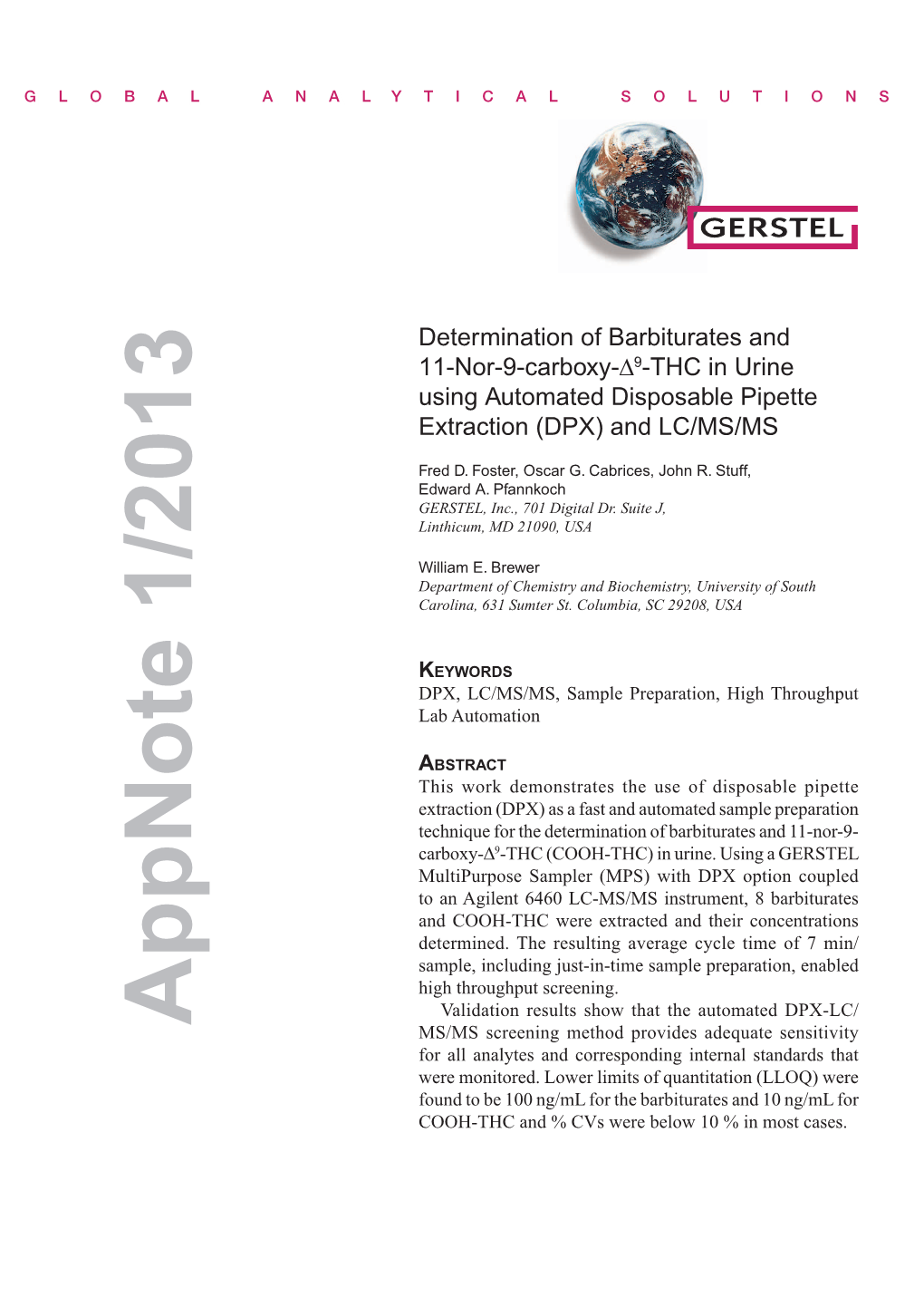 Determination of Barbiturates and 11-Nor-9-Carboxy-Δ9-THC in Urine