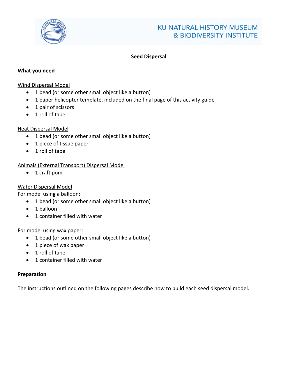 Seed Dispersal Parts 1 & 2