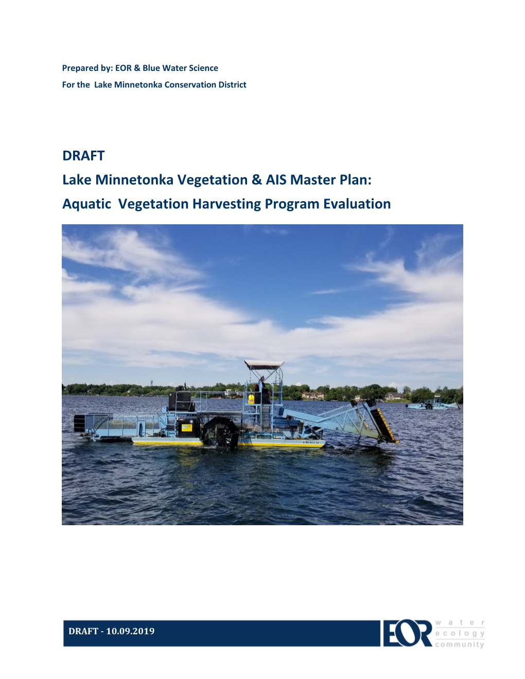 Aquatic Vegetation Harvesting Program Evaluation