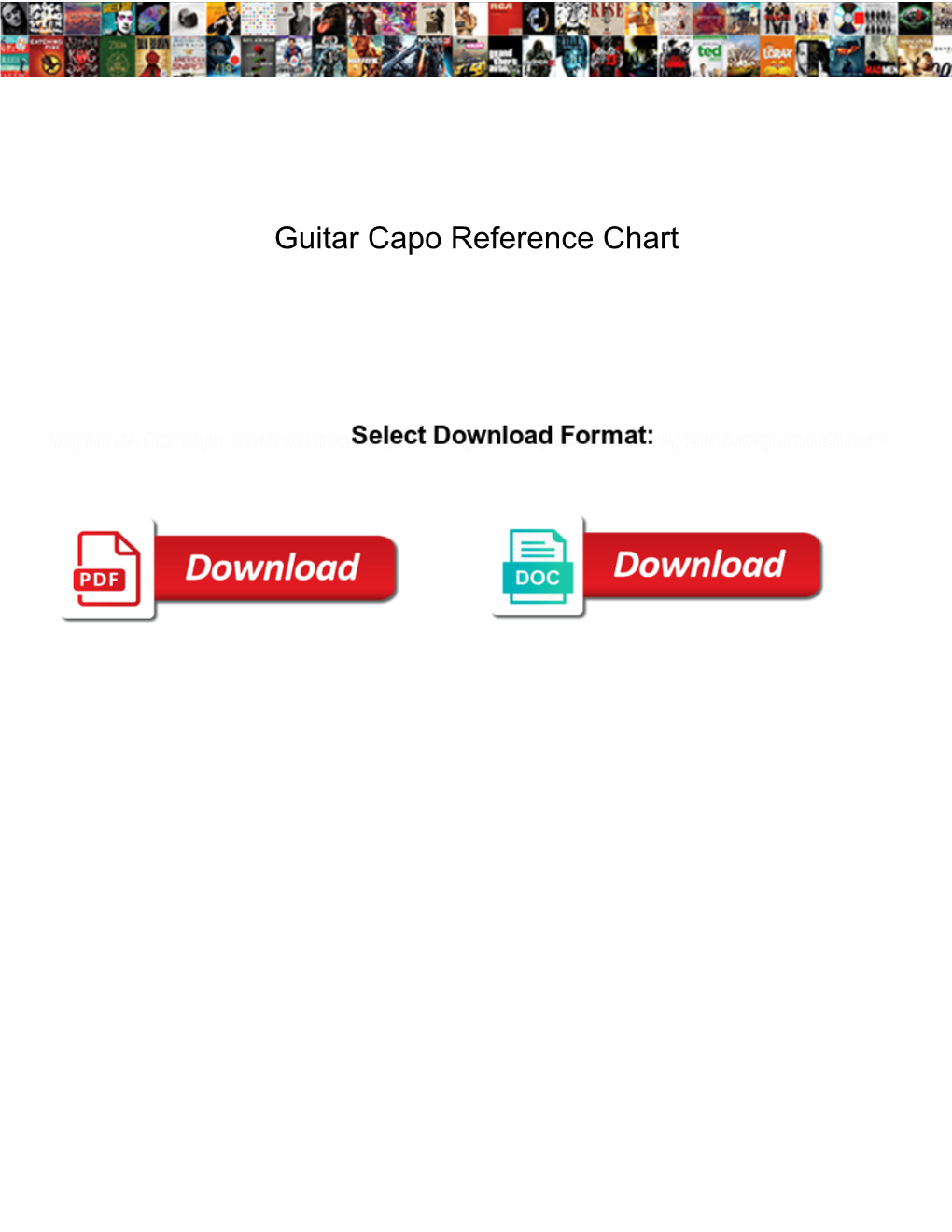 Guitar Capo Reference Chart