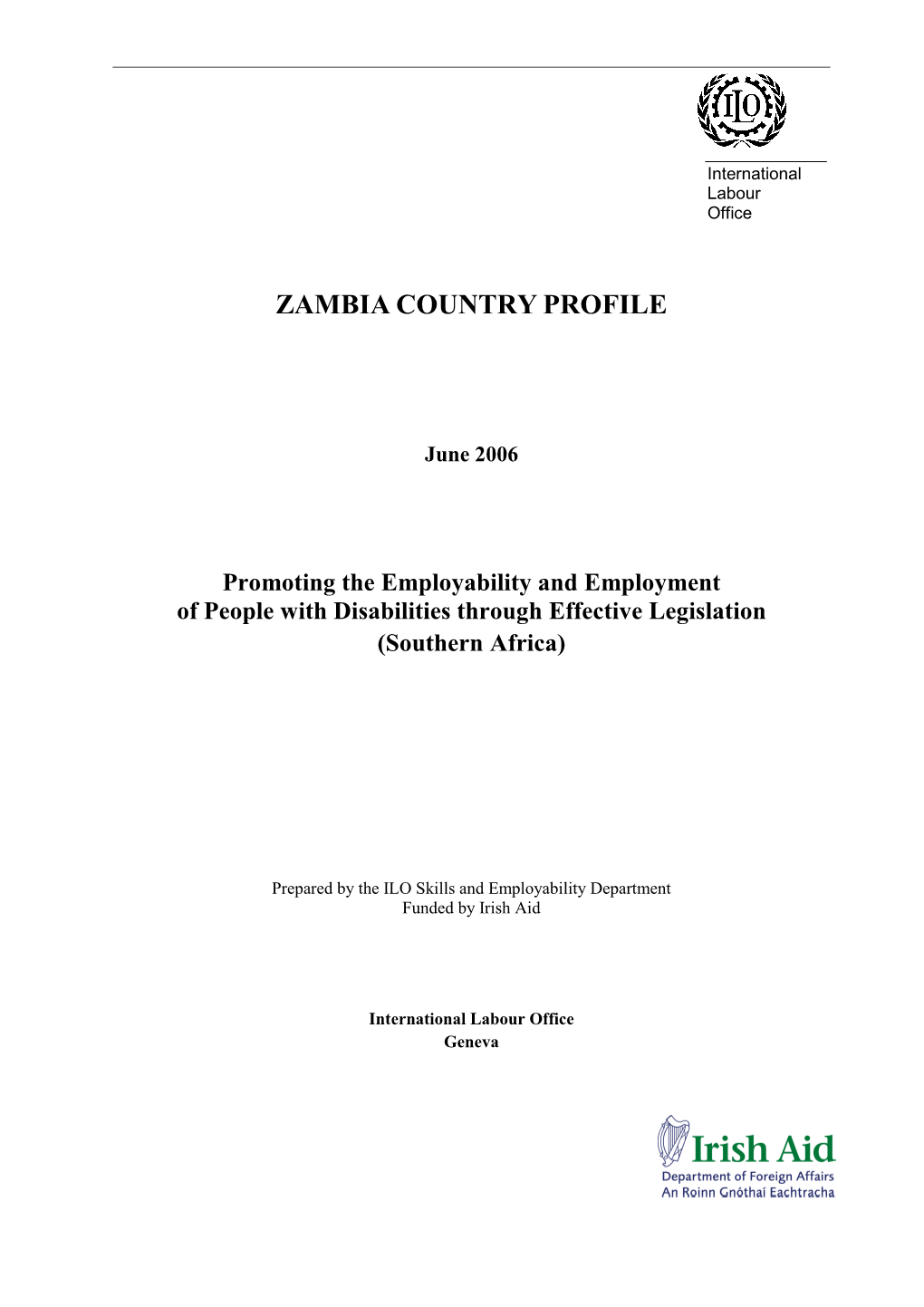 Zambia Country Profile FINAL 11.1.2007