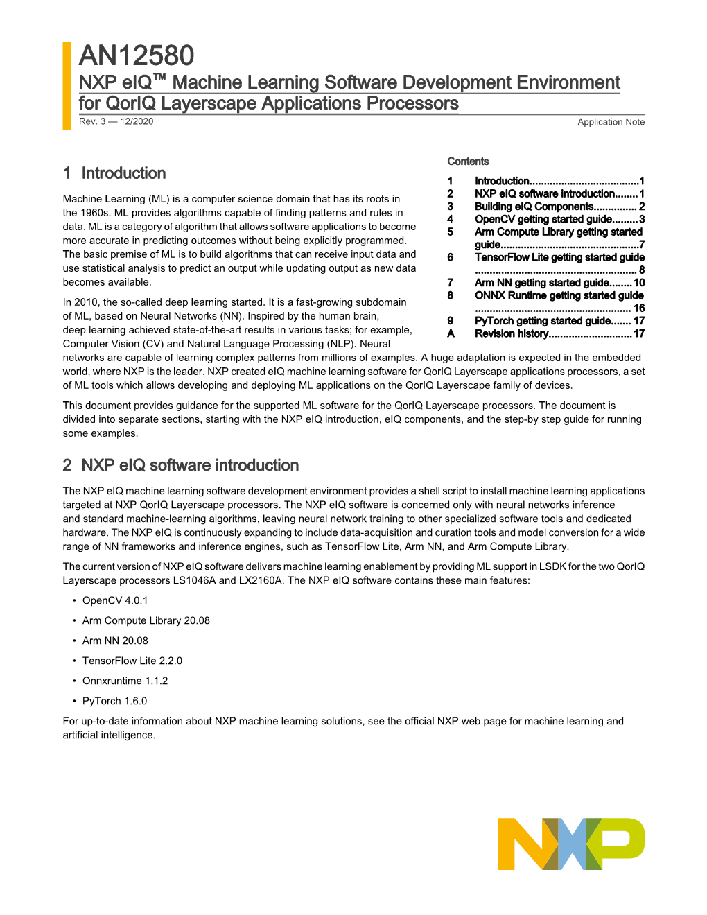 NXP Eiq Machine Learning Software Development Environment For