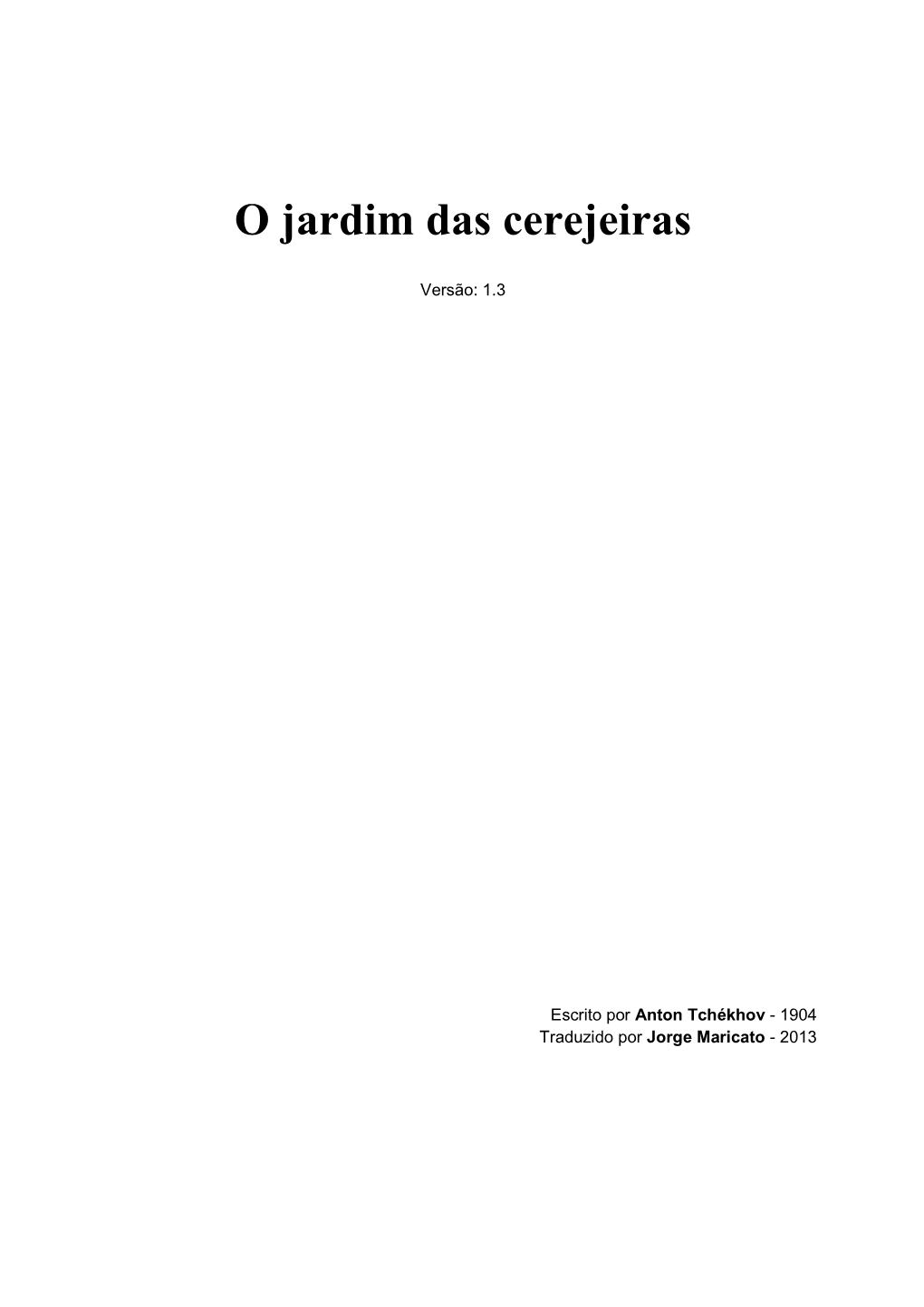 O Jardim Das Cerejeiras