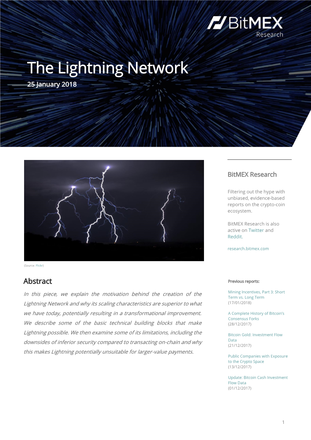 The Lightning Network 25 January 2018