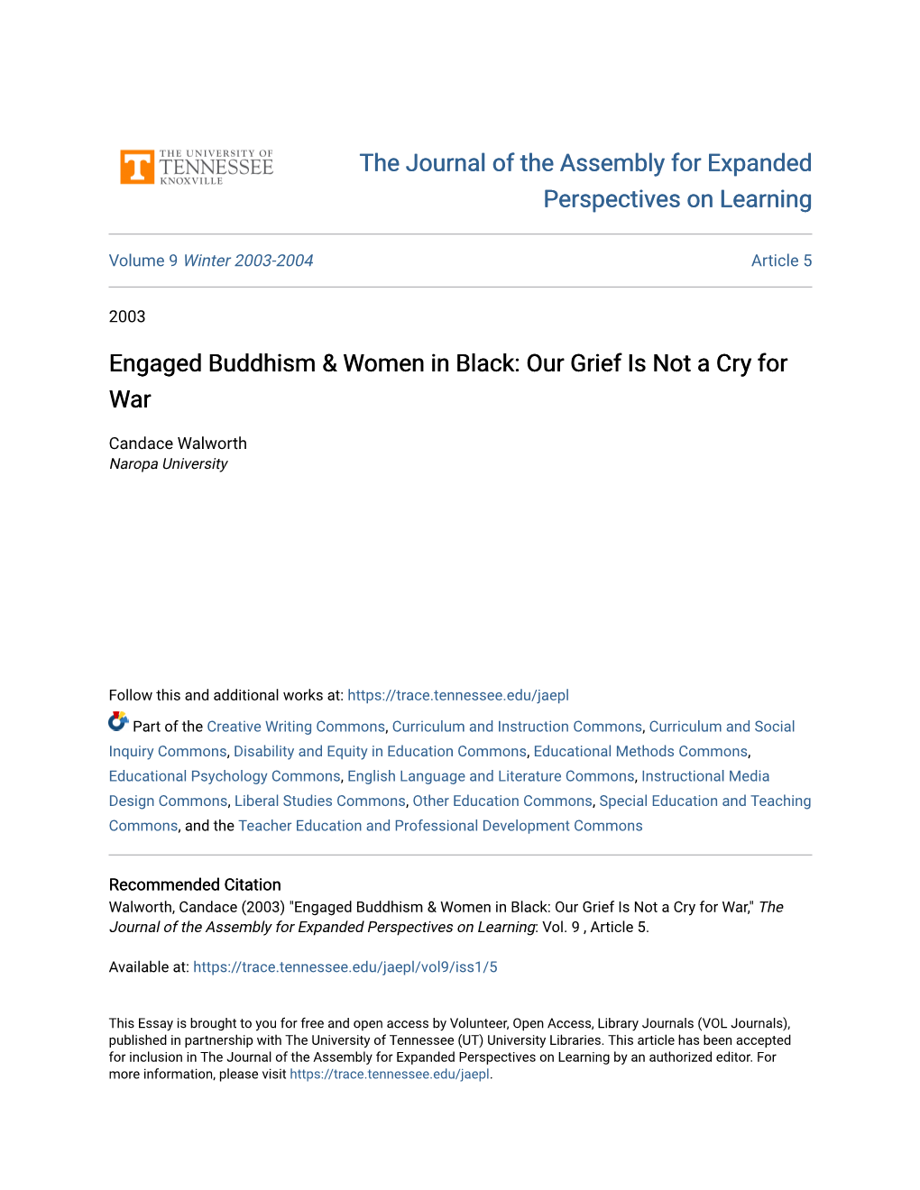 Engaged Buddhism & Women in Black: Our Grief Is Not a Cry For