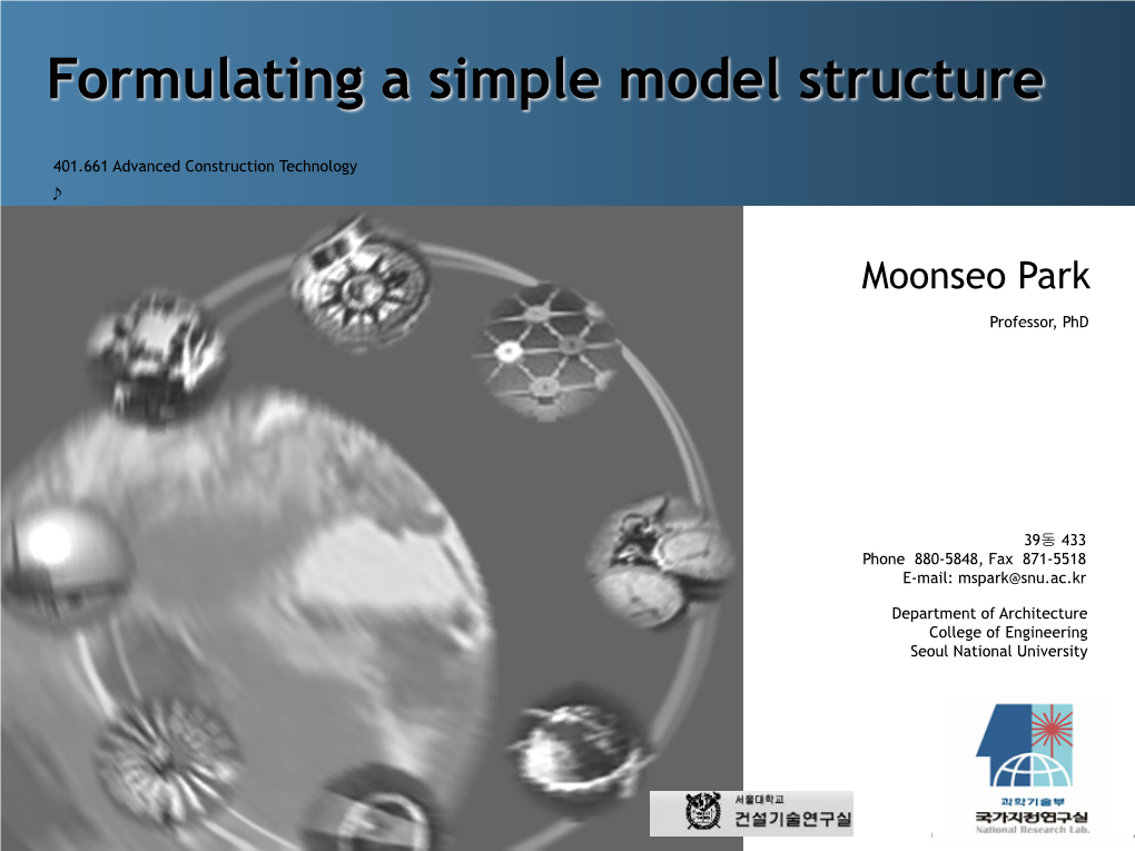 Formulating a Simple Model Structure