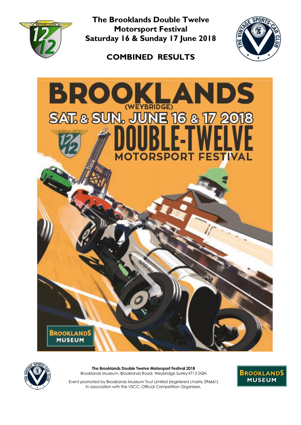 The Brooklands Double Twelve Motorsport Festival Saturday 16 & Sunday 17 June 2018