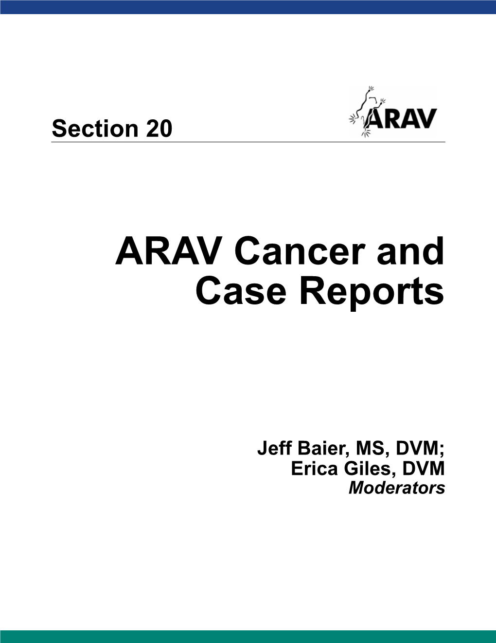 ARAV Cancer and Case Reports