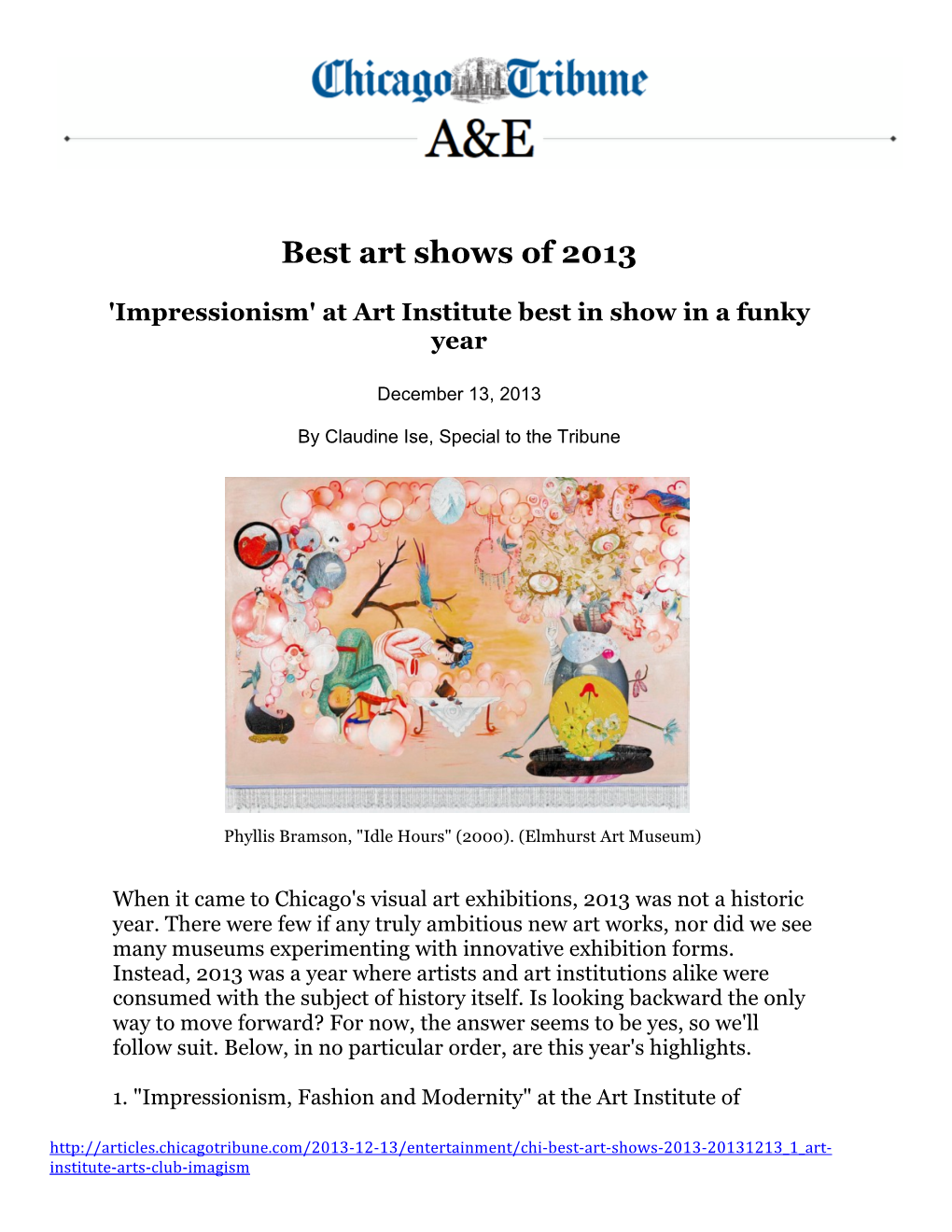 Best Art Shows of 2013