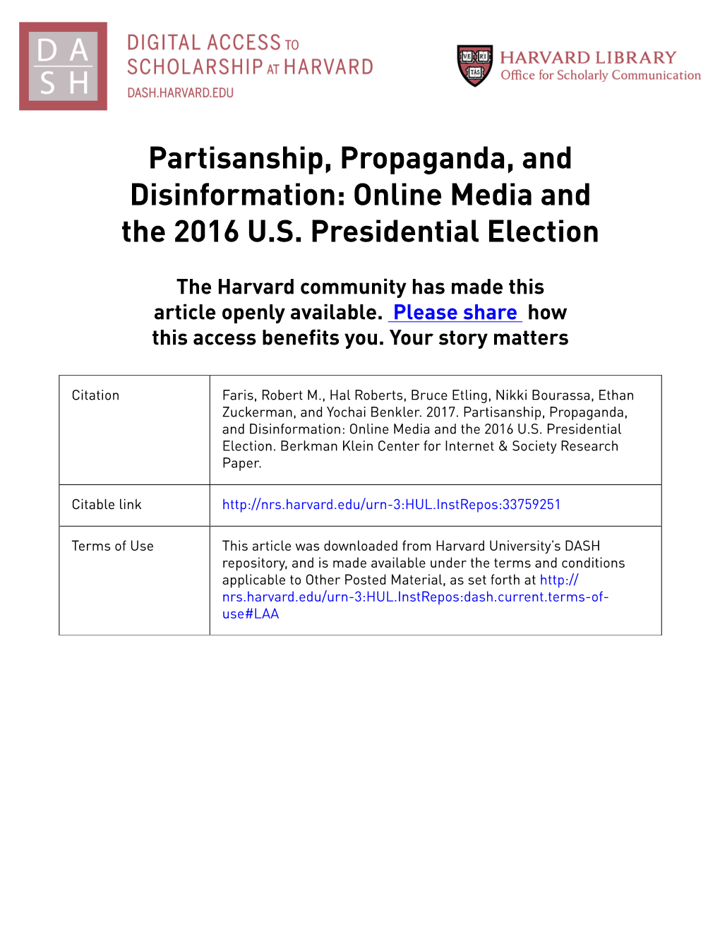 Online Media and the 2016 US Presidential Election