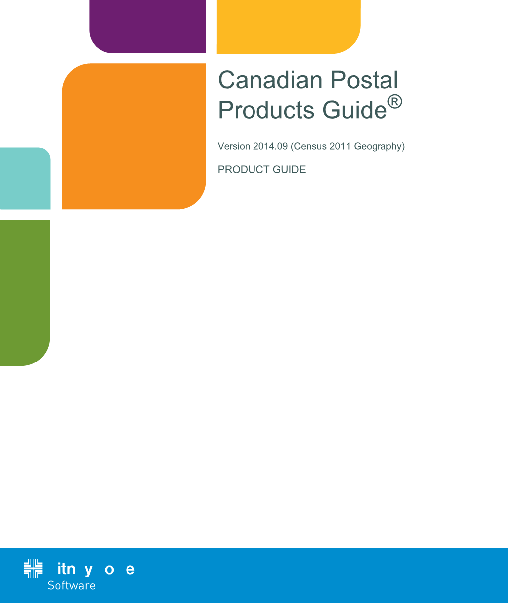 Canadian Postal Products V2014-09 Product Guide