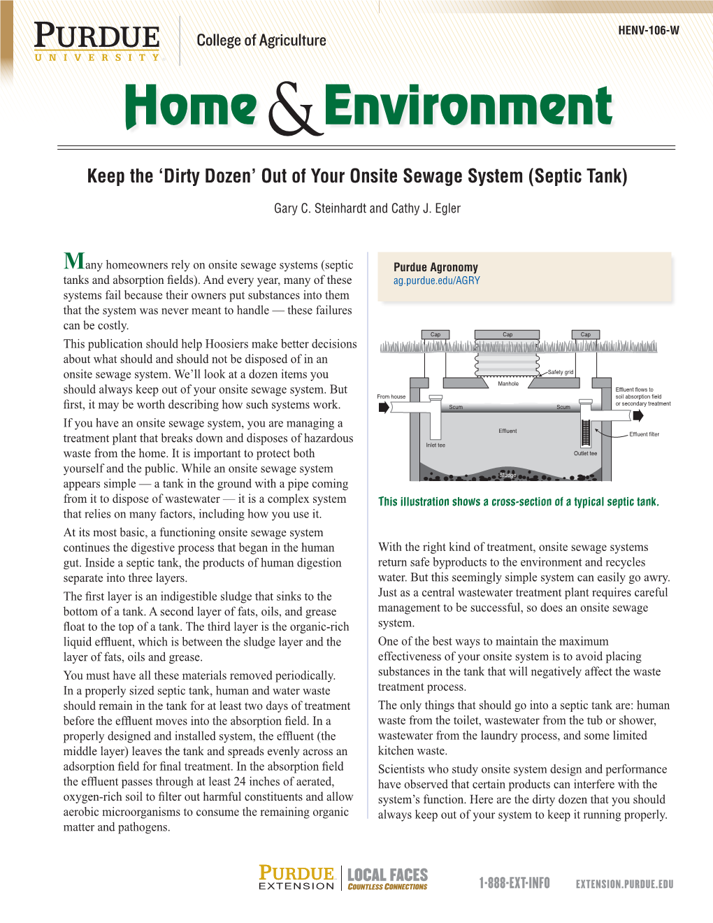 Keep the 'Dirty Dozen' out of Your Onsite Sewage System (Septic Tank)