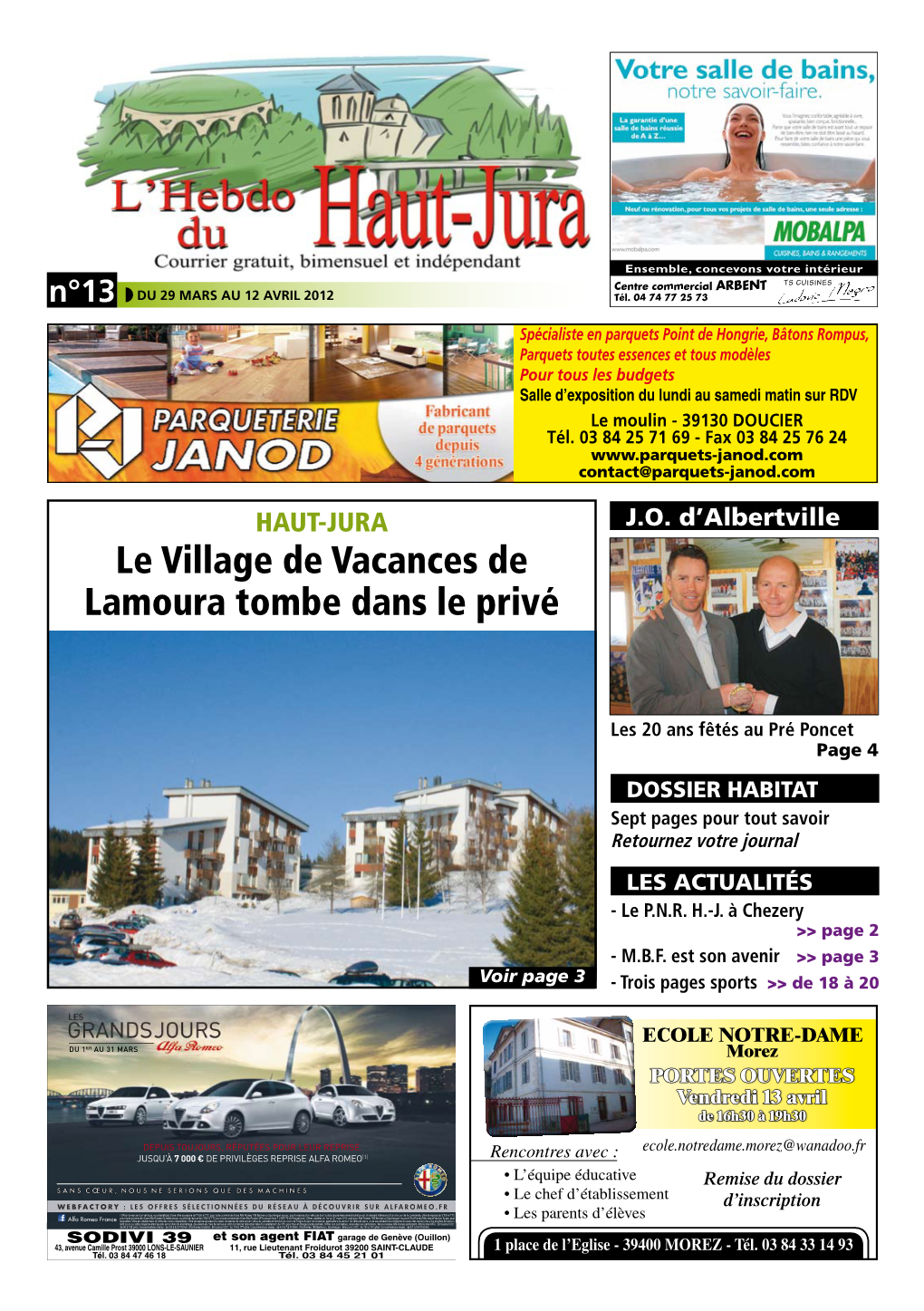 Le Village De Vacances De Lamoura Tombe Dans Le Privé