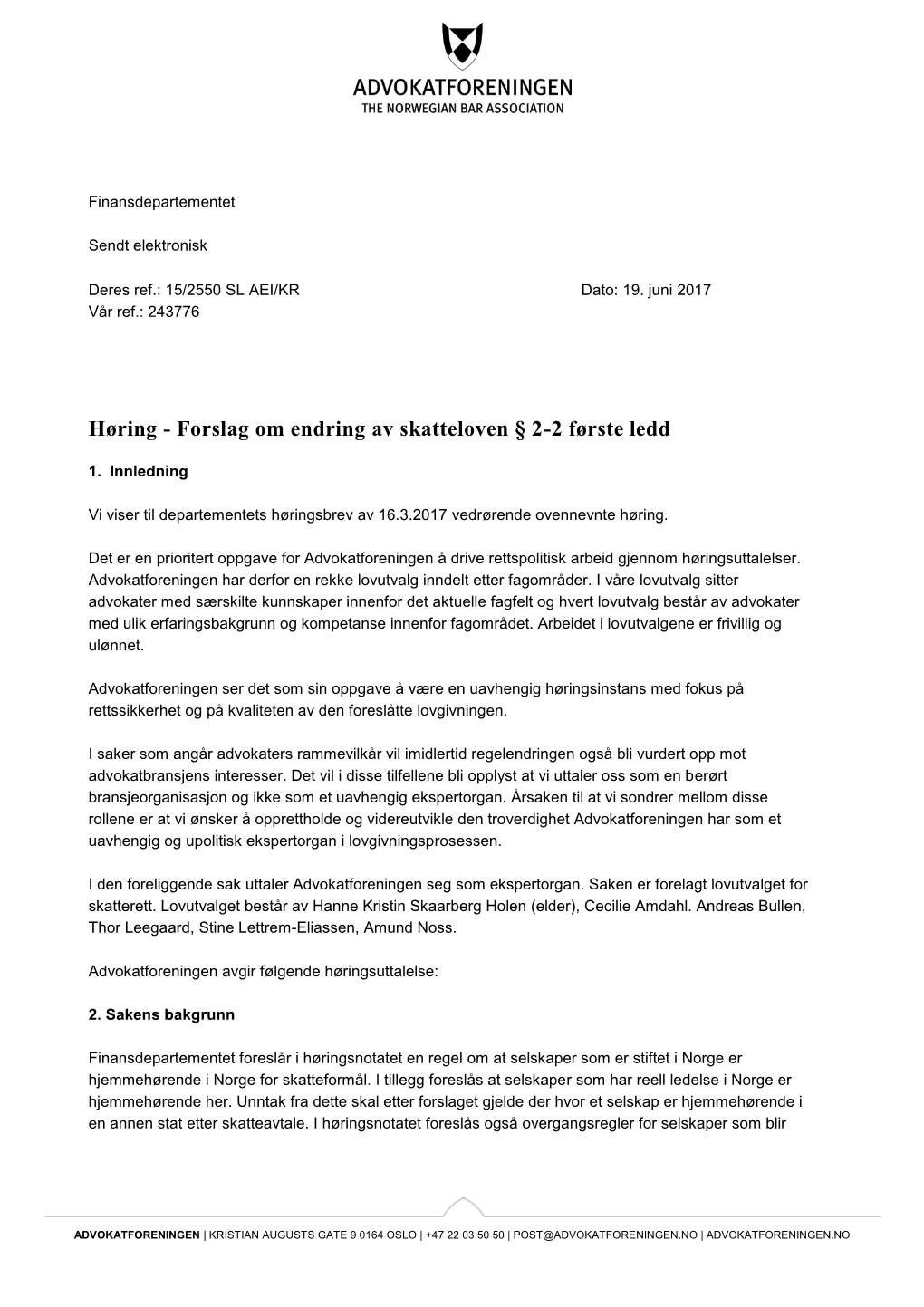 Den Norske Advokatforening (PDF, 237KB)
