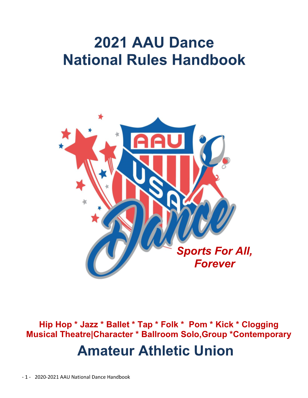 2021 AAU Dance National Rules Handbook