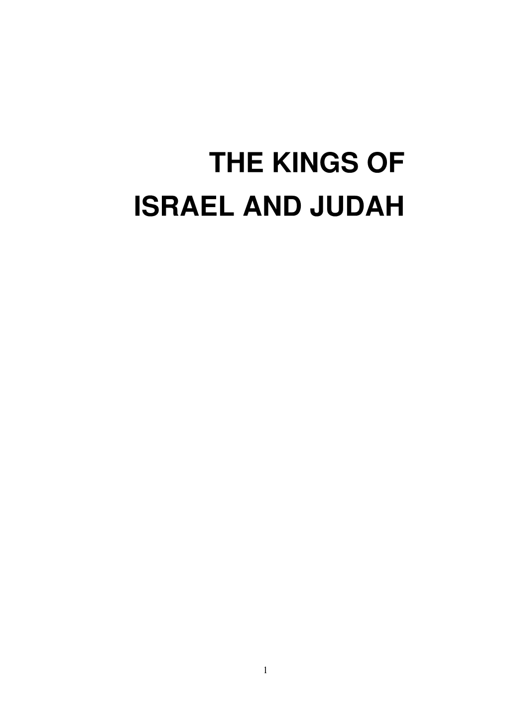 The Kings of Israel & Judah