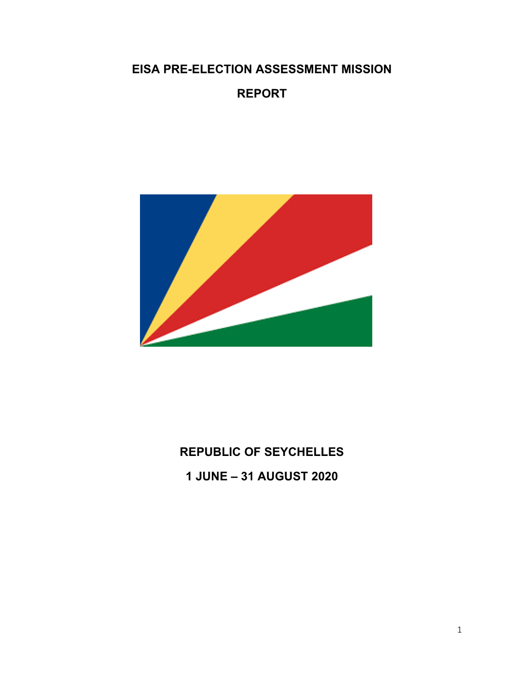 Eisa Pre-Election Assessment Mission Report Republic Of