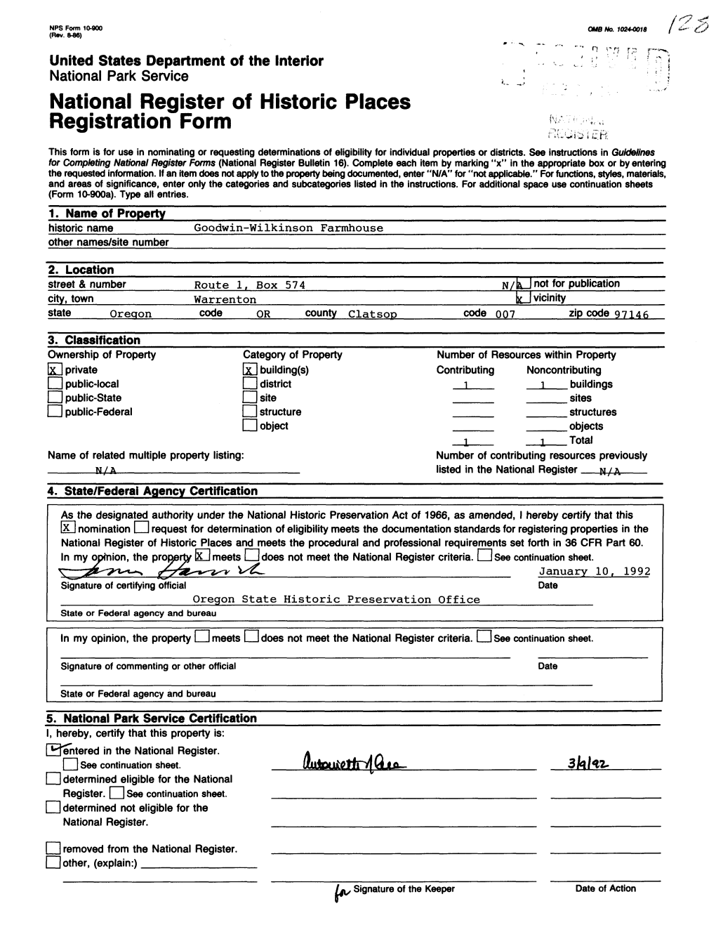 National Register of Historic Places Registration Form