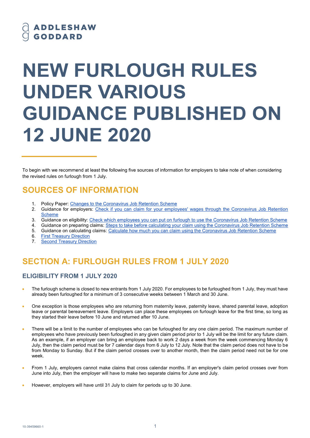 New Furlough Rules Under Various Guidance Published on 12 June 2020