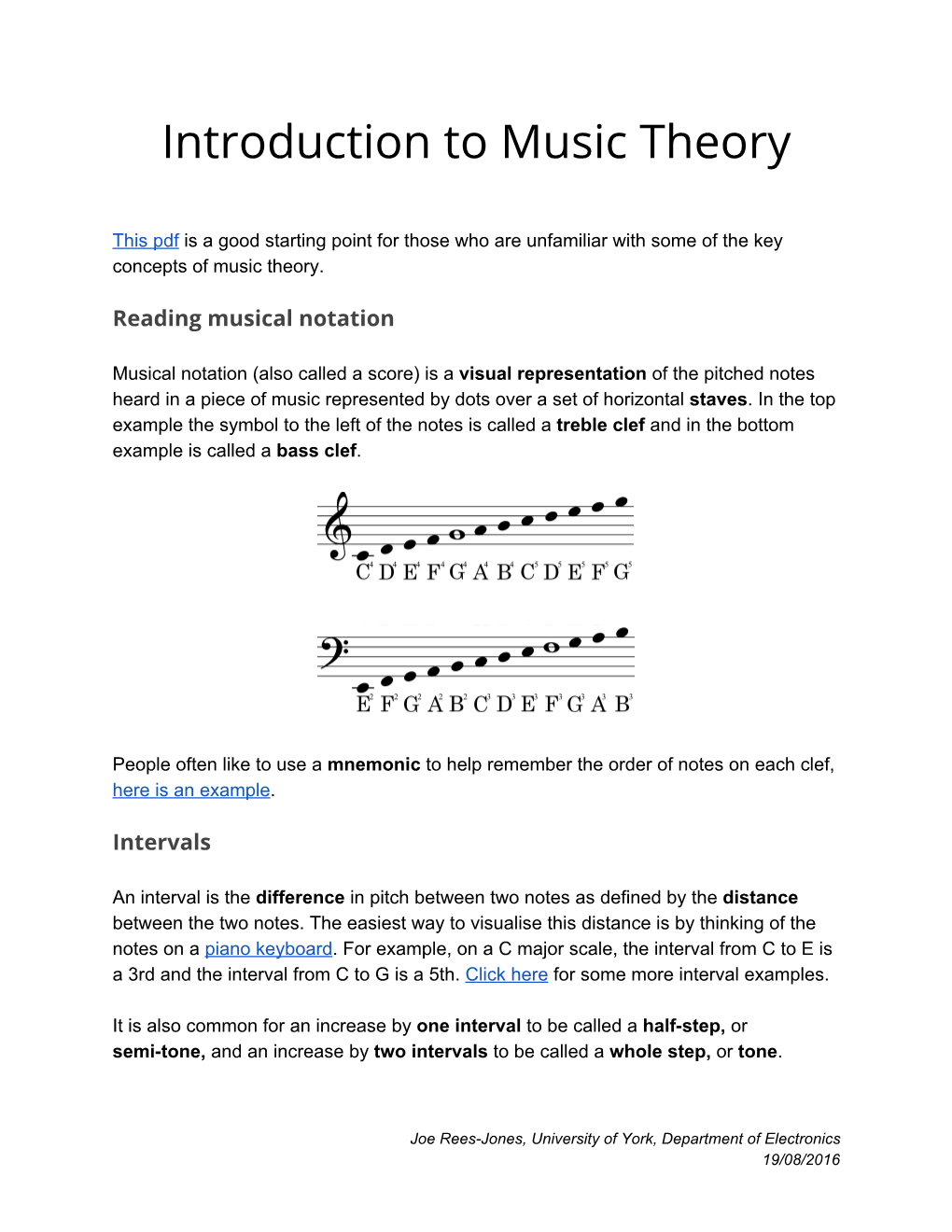 Introduction to Music Theory