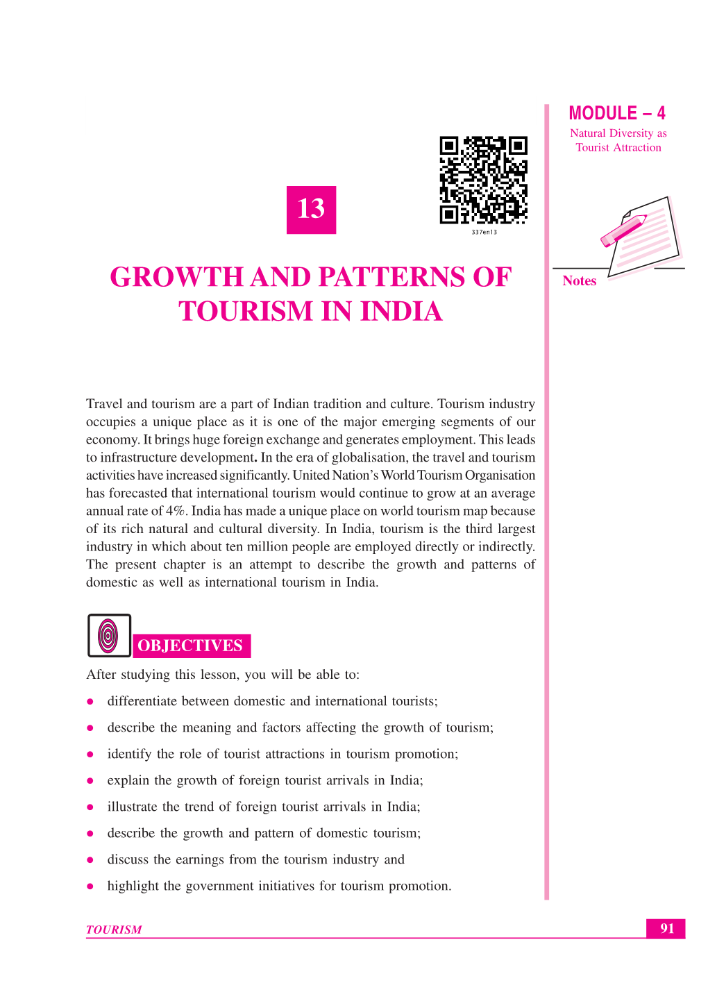 13 Growth and Patterns of Tourism in India