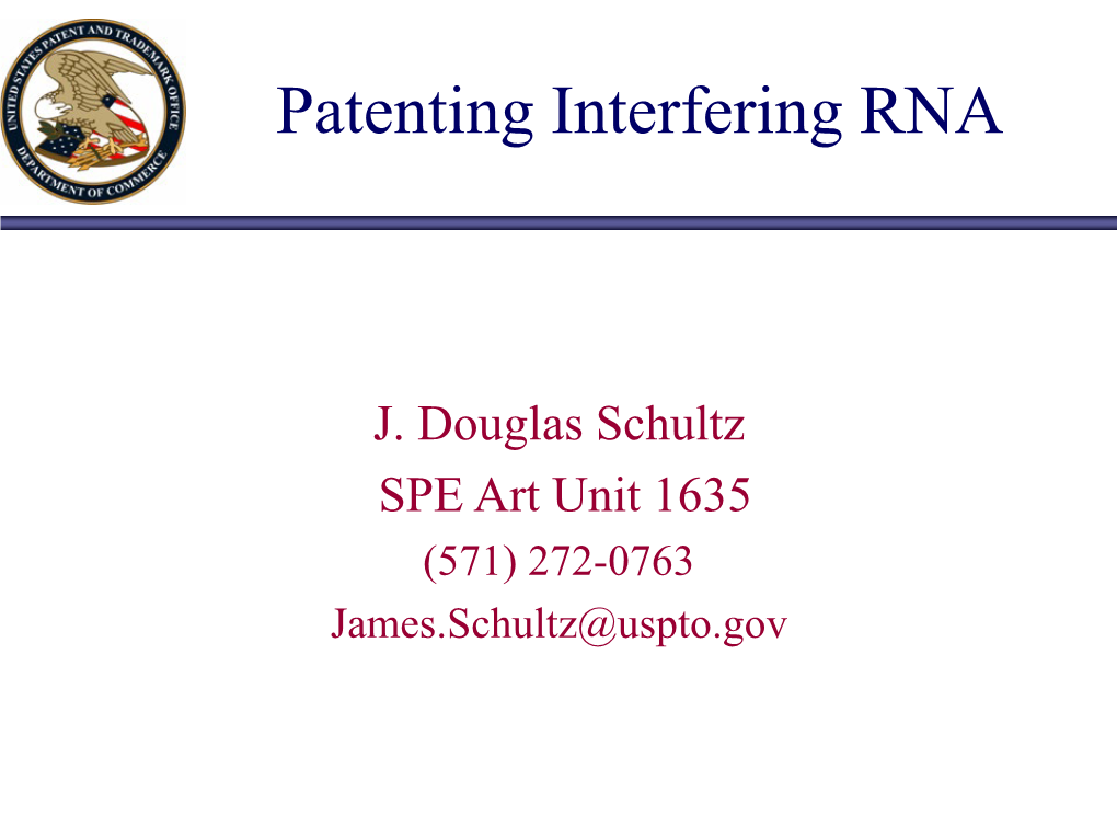 Patenting Interfering RNA