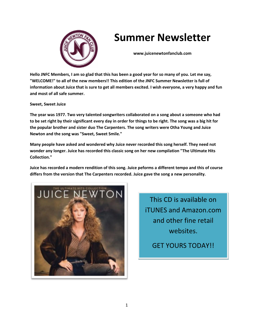 Summer Newsletter