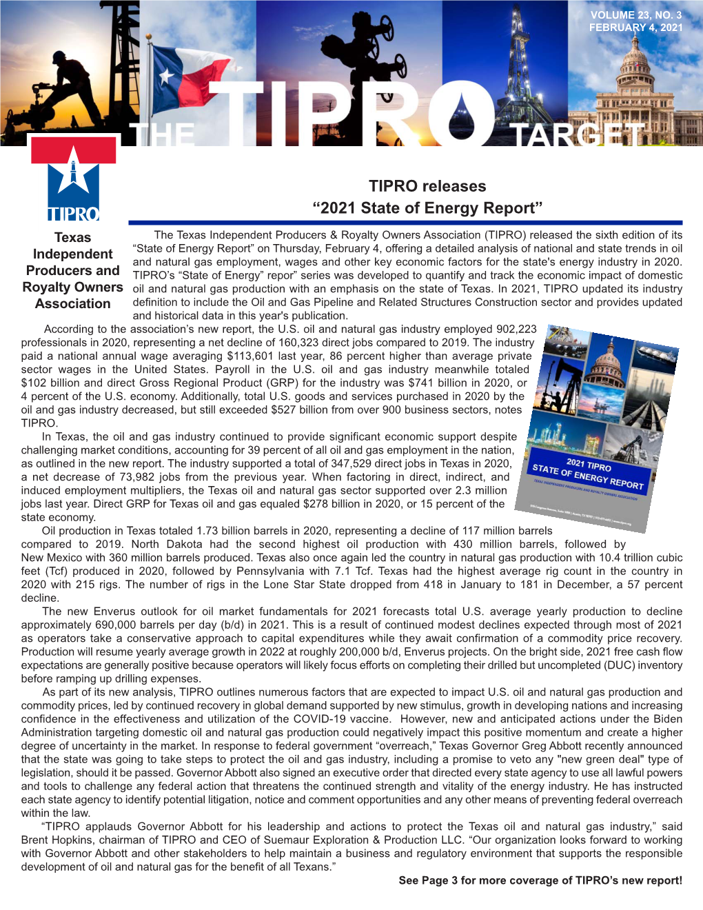 VERTICAL TARGET February 4, 2021 TIPRO Newsletter