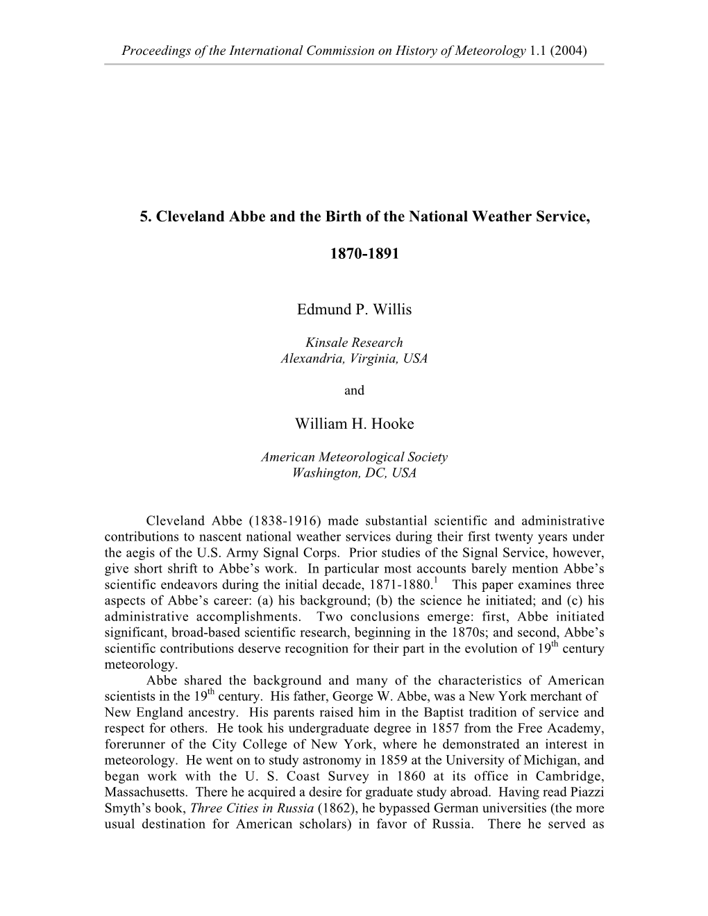 5. Cleveland Abbe and the Birth of the National Weather Service, 1870