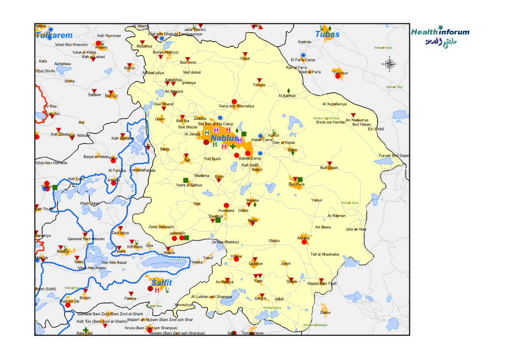 Nablus Salfit Tubas Tulkarem