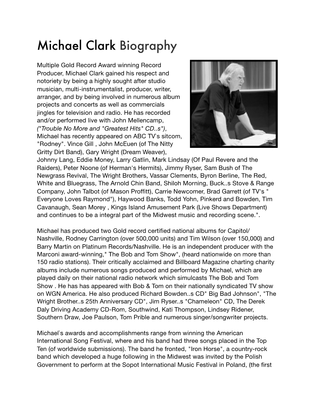 Michael Clark Biography