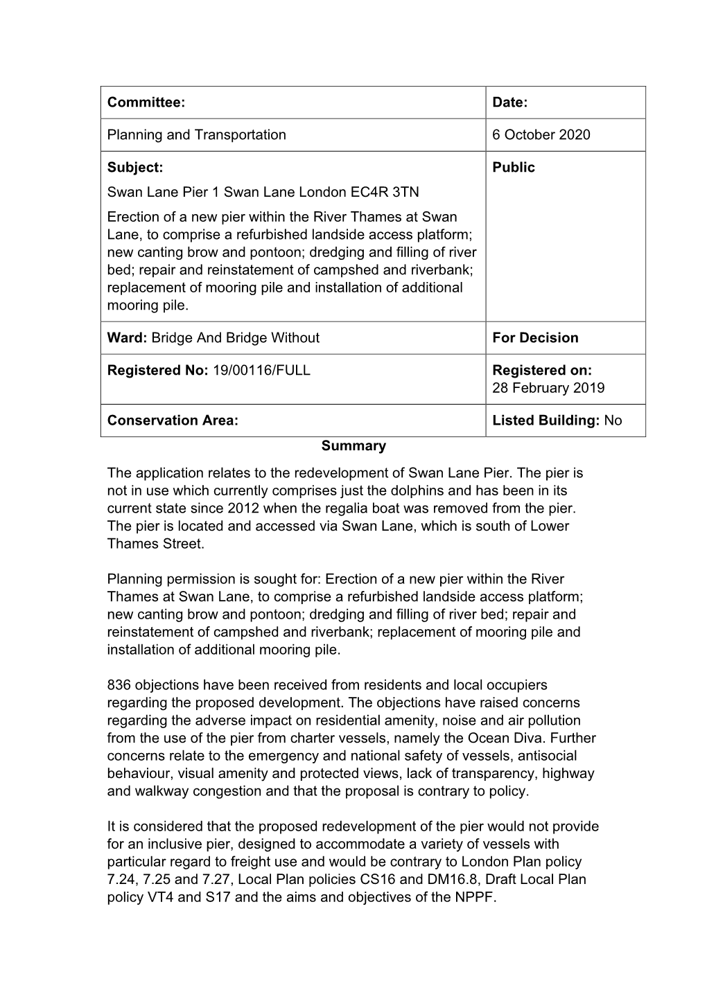 Swan Lane Pier, 1 Swan Lane London Ec4r 3Tn Pdf 6 Mb