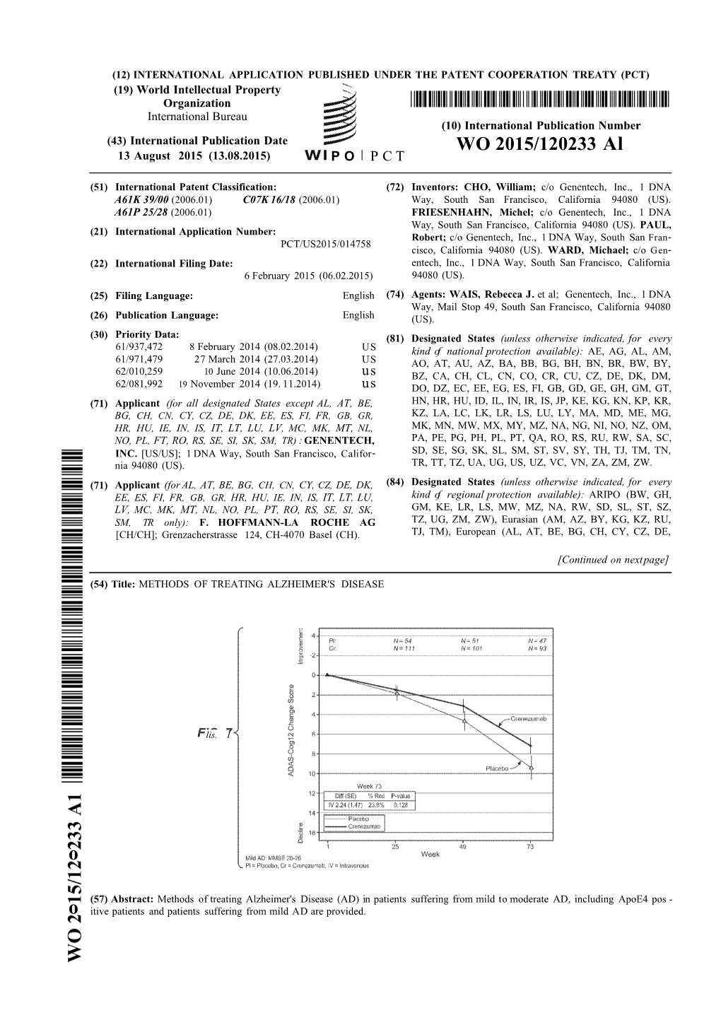 WO 2015/120233 Al 13 August 2015 (13.08.2015) P O P C T