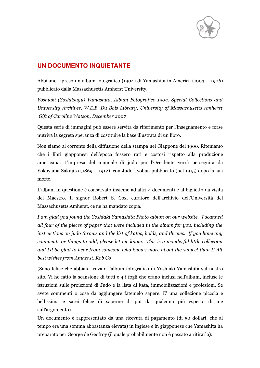 Un Documento Inquietante