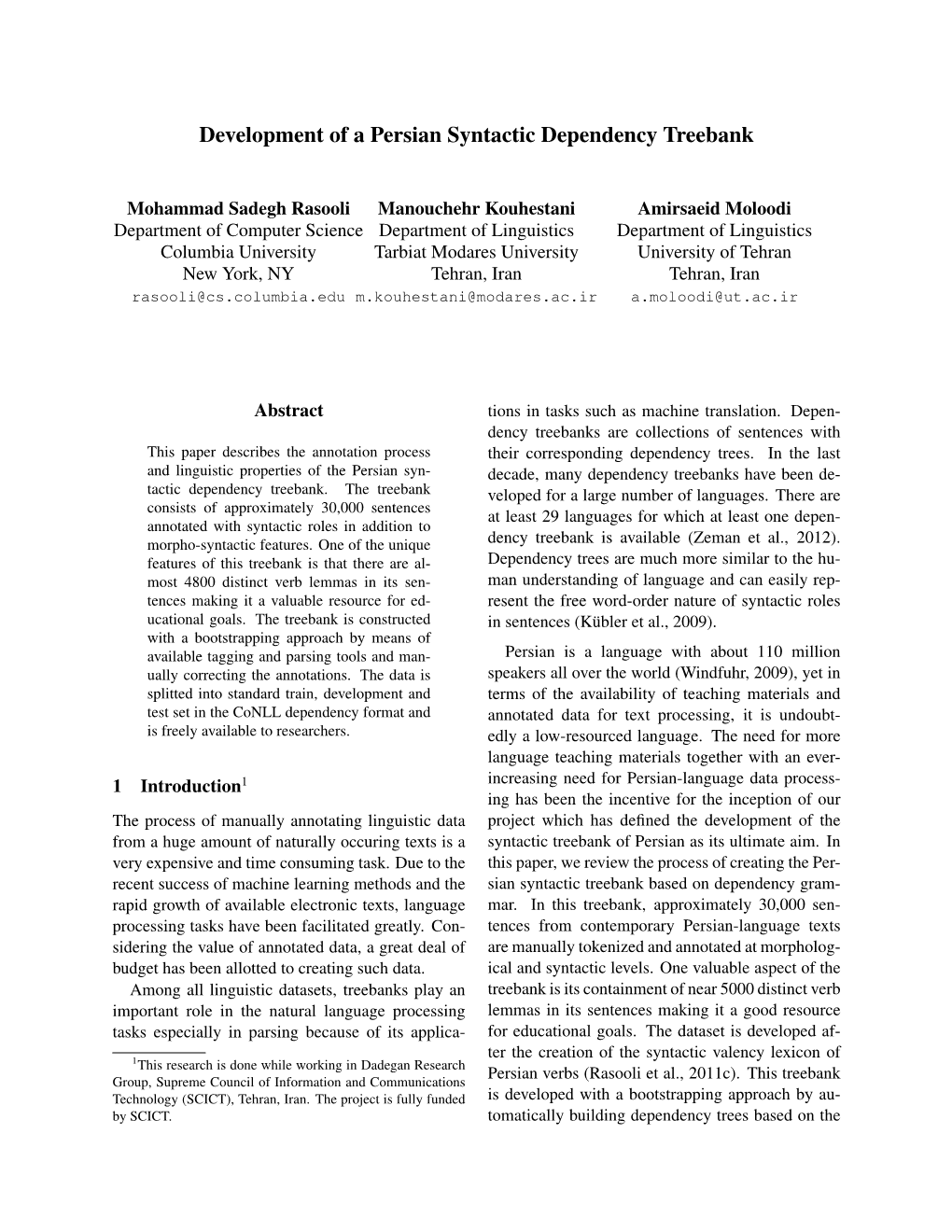 Development of a Persian Syntactic Dependency Treebank