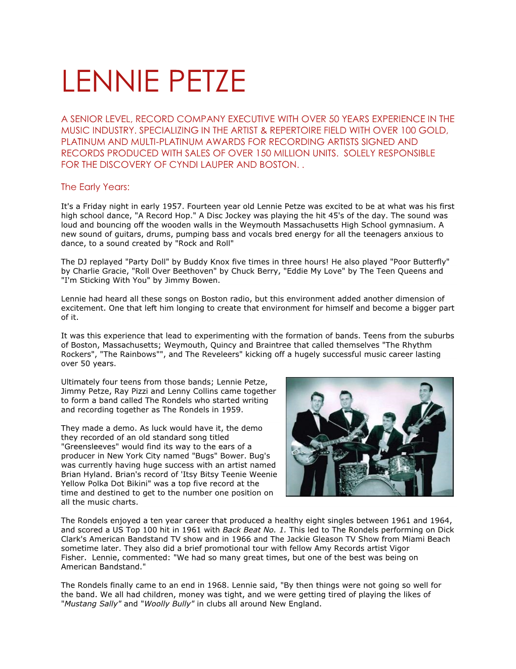 Lennie Petze Profile