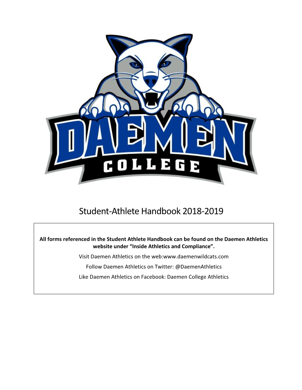 Student-Athlete Handbook 2018-2019