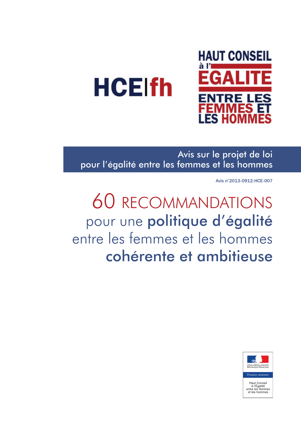 Projet De Loi Pour L'égalité Entre Les Femmes Et Les Hommes : 60