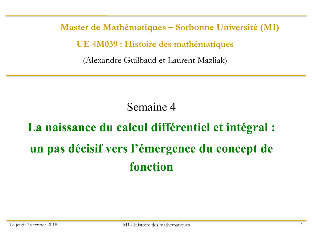 Calcul Différentiel Et Intégral De Leibniz Et Newton