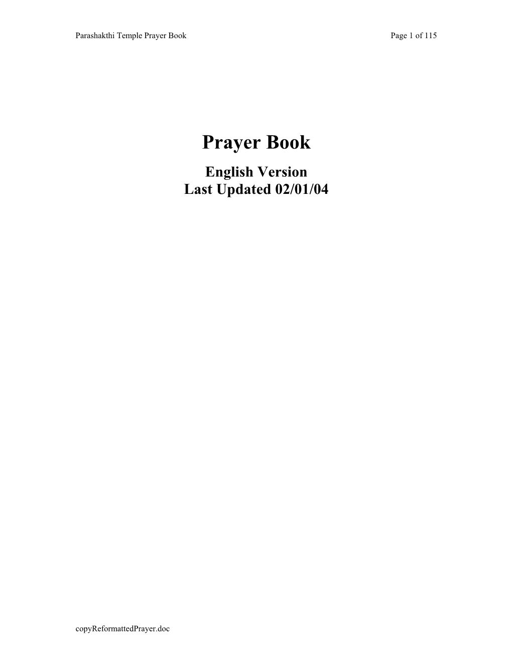 Prayer Book Page 1 of 115