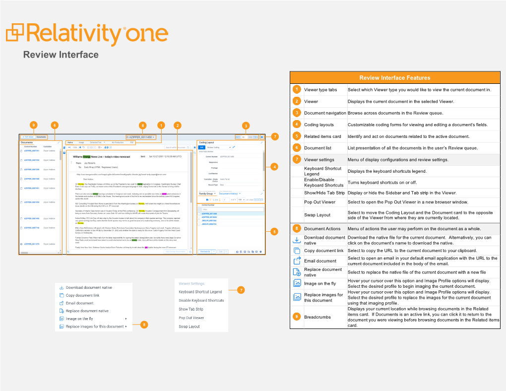 Review Interface Quick Reference