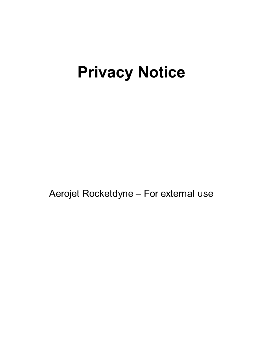 Privacy Statement Link at the Bottom of Aerojet Rocketdyne Websites