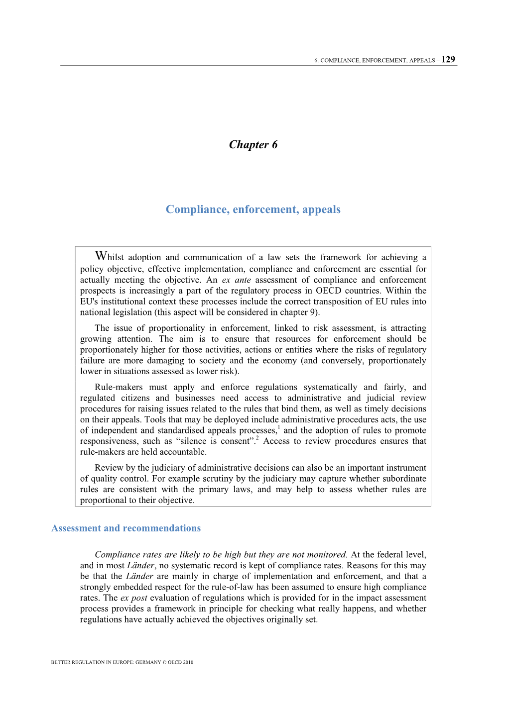 Chapter 6 Compliance, Enforcement, Appeals