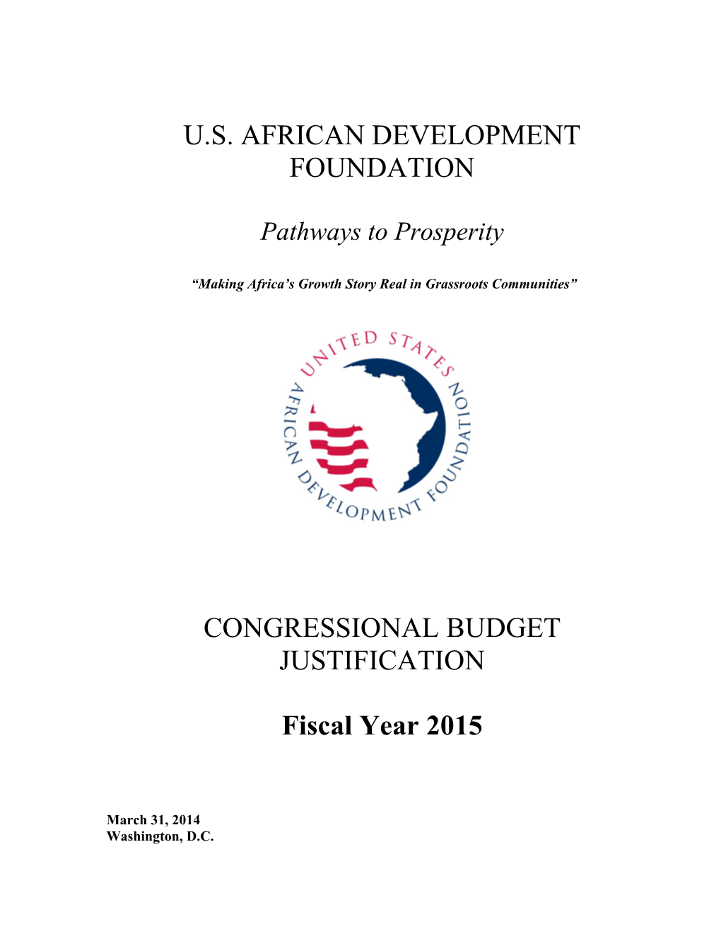 Congressional Budget Justification 2015