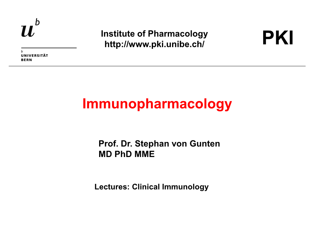 Immunopharmacology