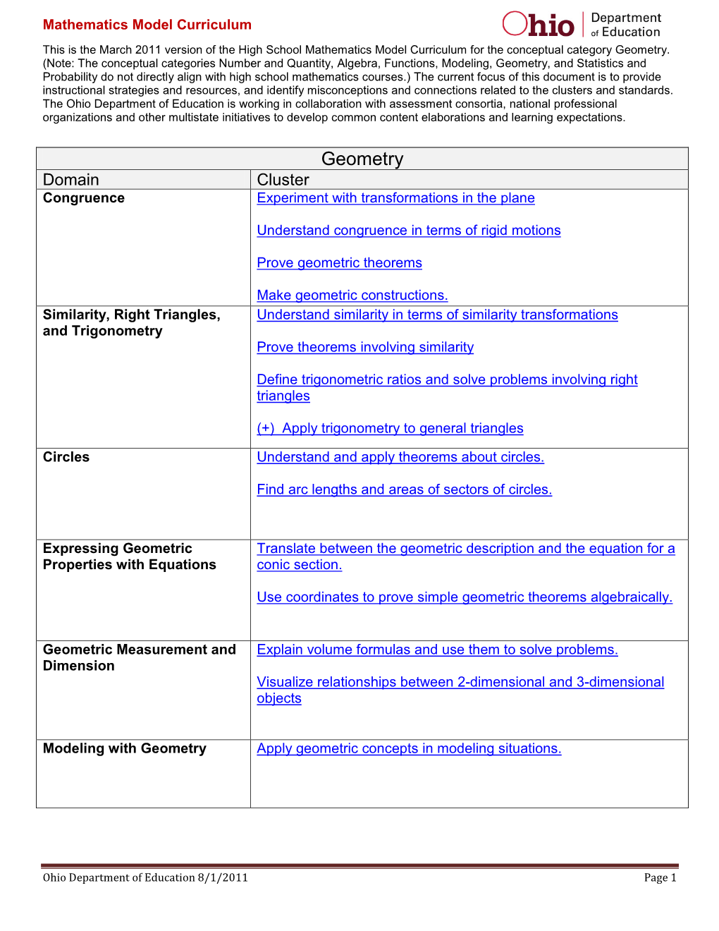 High School Geometry Model Curriculum Math.Pdf