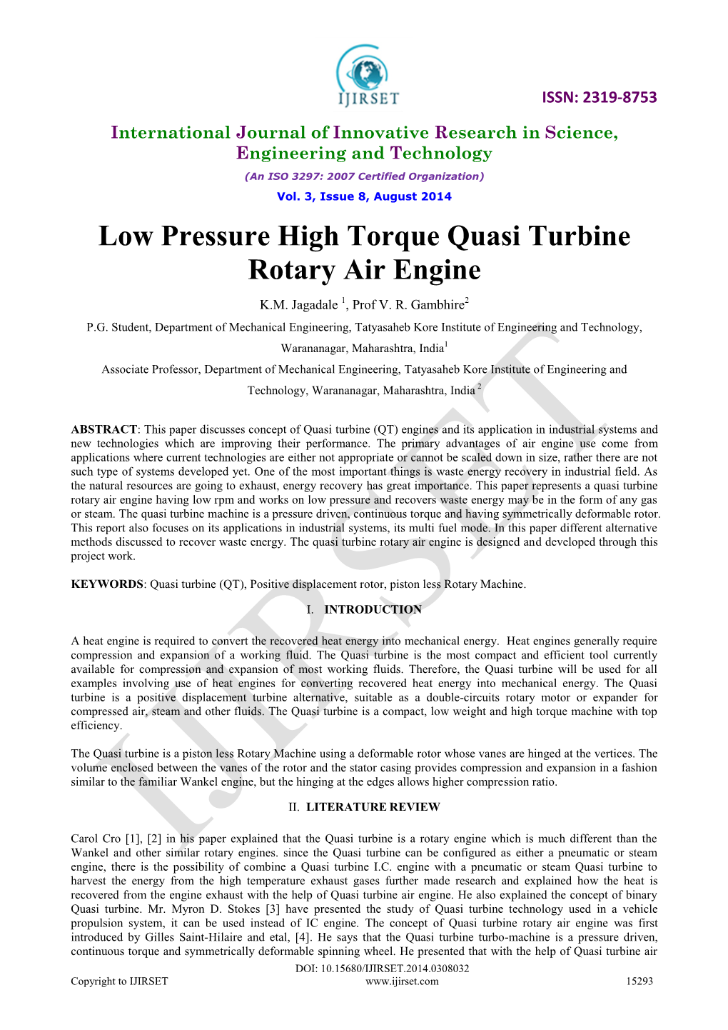 Low Pressure High Torque Quasi Turbine Rotary Air Engine