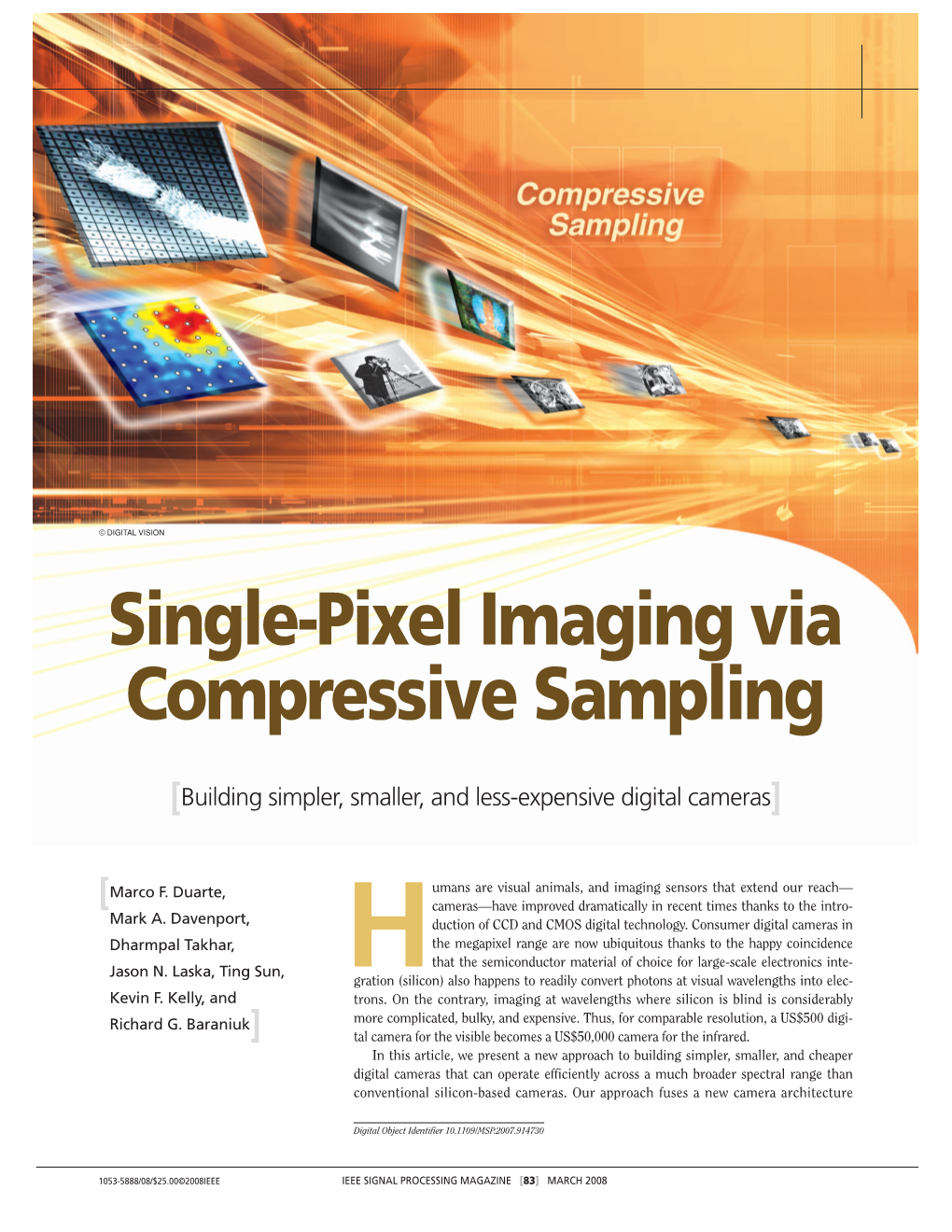 Single-Pixel Imaging Via Compressive Sampling